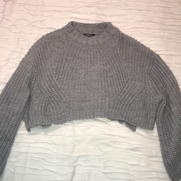 Grey cropped sweater - Picture 1 of 3